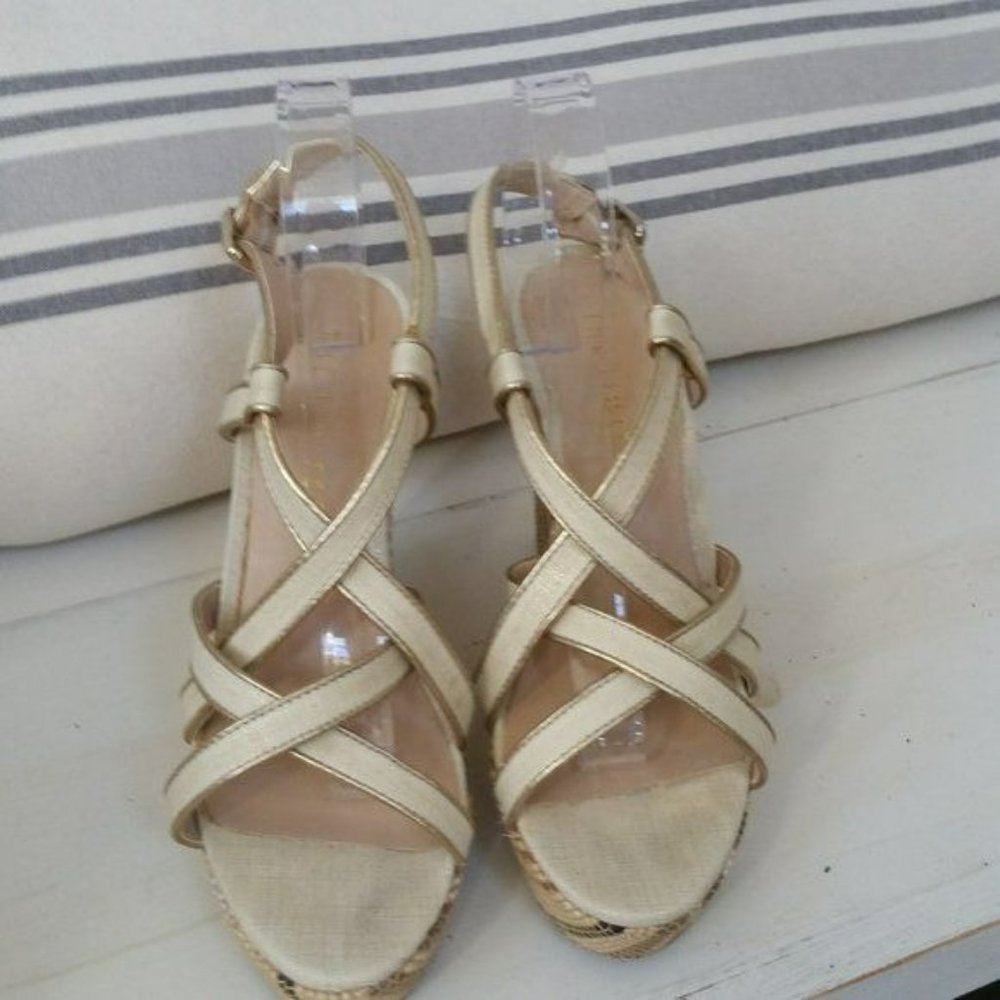 The Limited Mallory Striped Strappy Platform Wedges Size 8